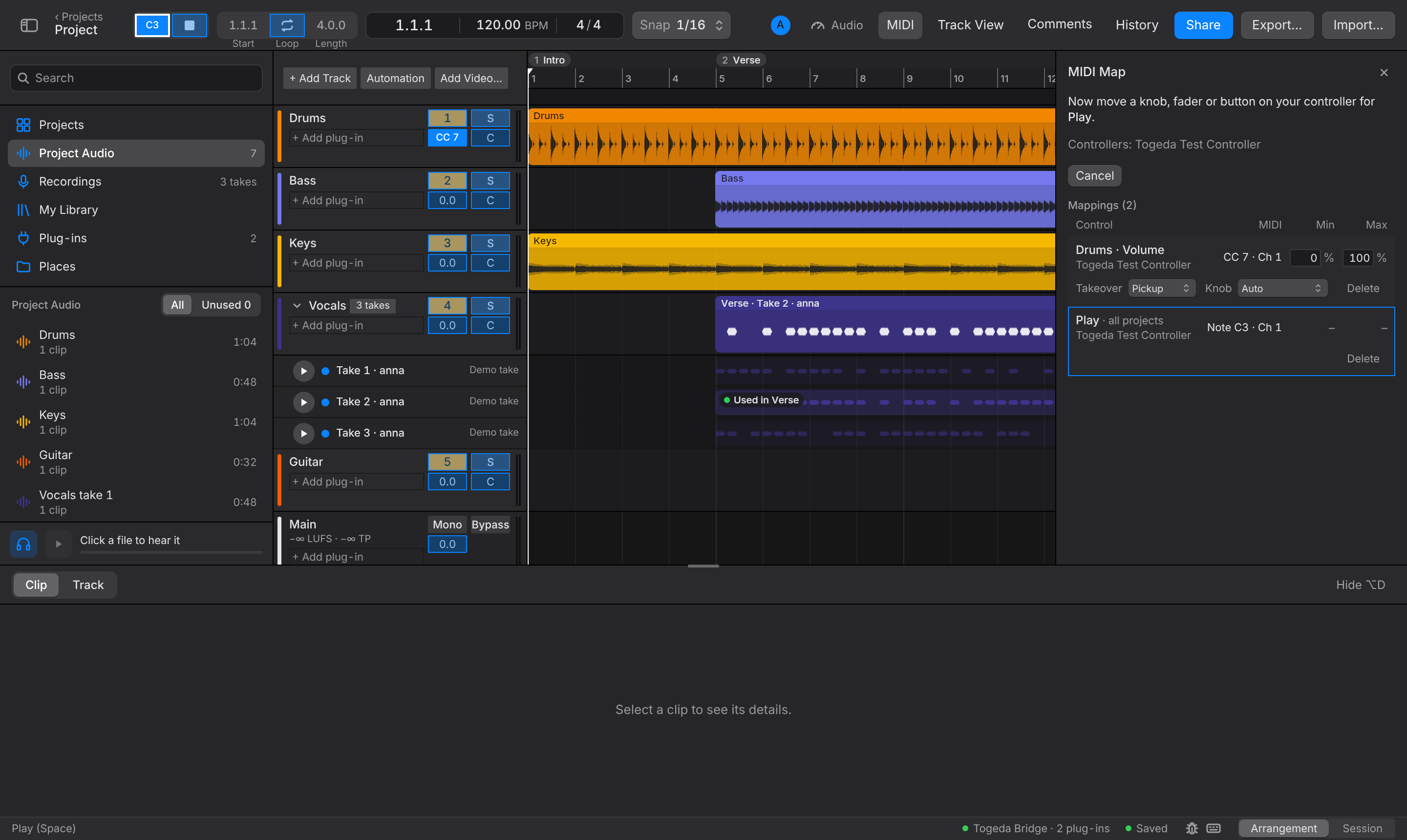 MIDI Map mode