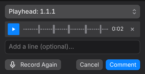 A voice note before it's sent